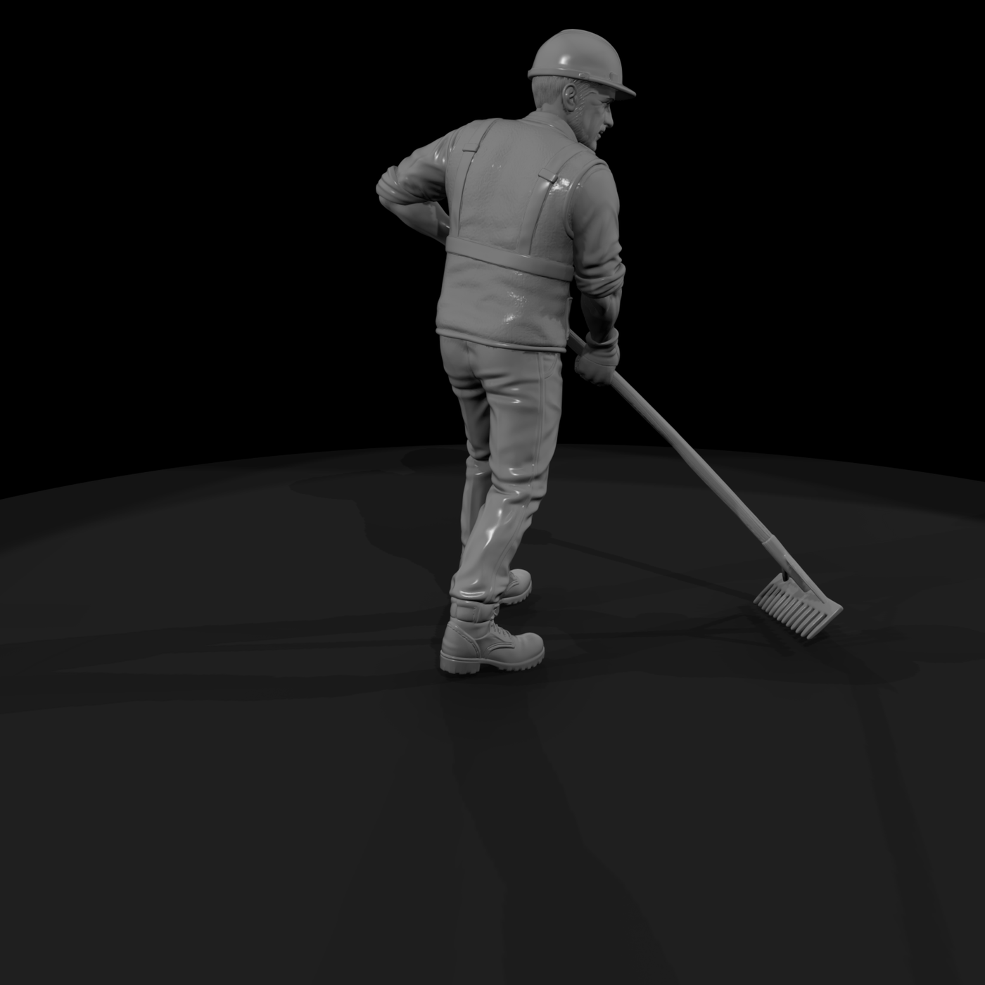 Asphalt Raker Road Worker