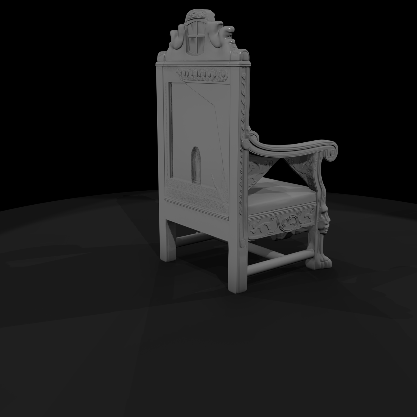 Ornate Medieval Royal Throne
