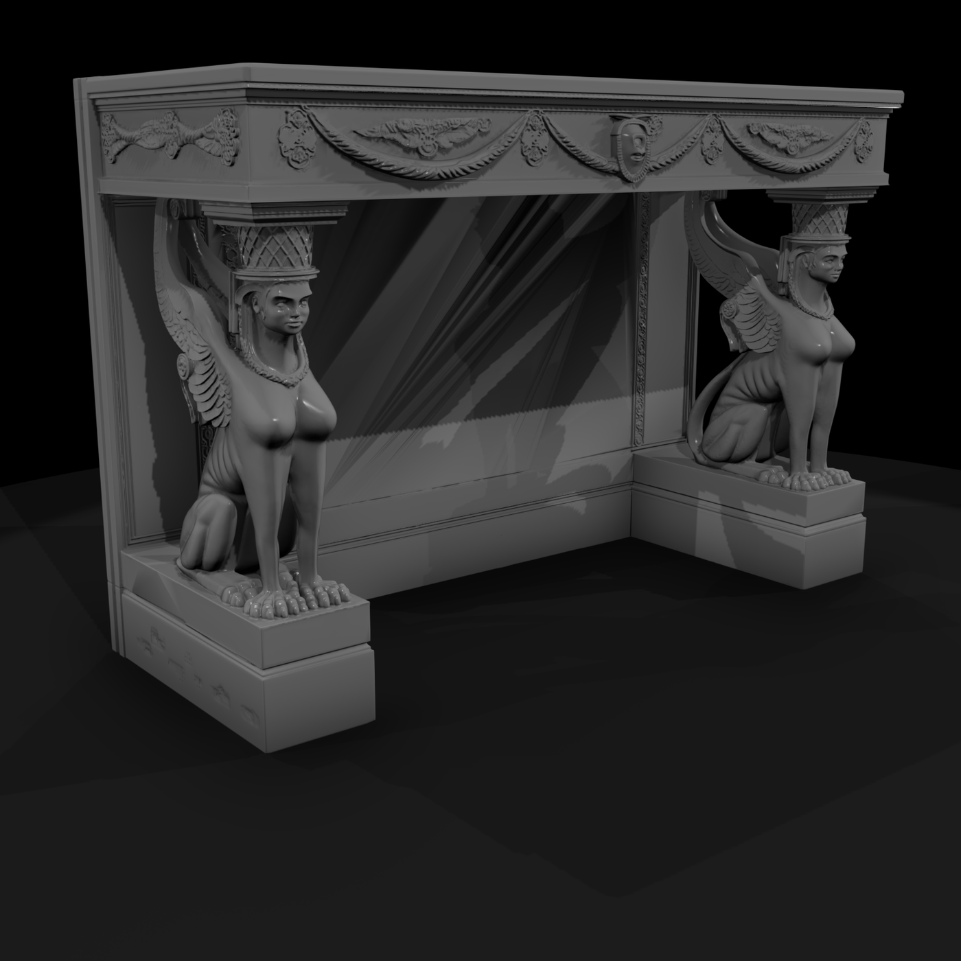 Neoclassical Sphinx Console Table