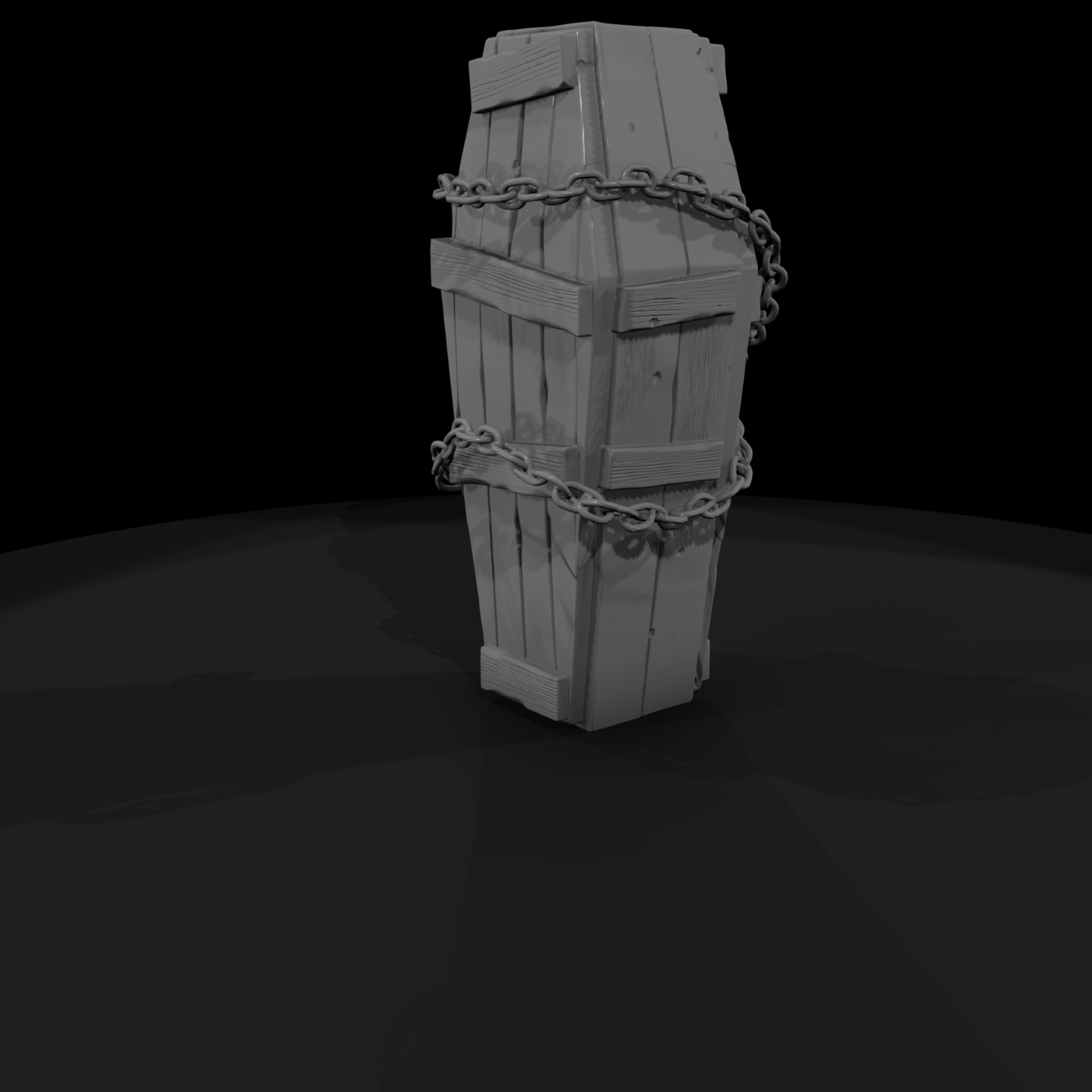 Chained Wooden Coffin