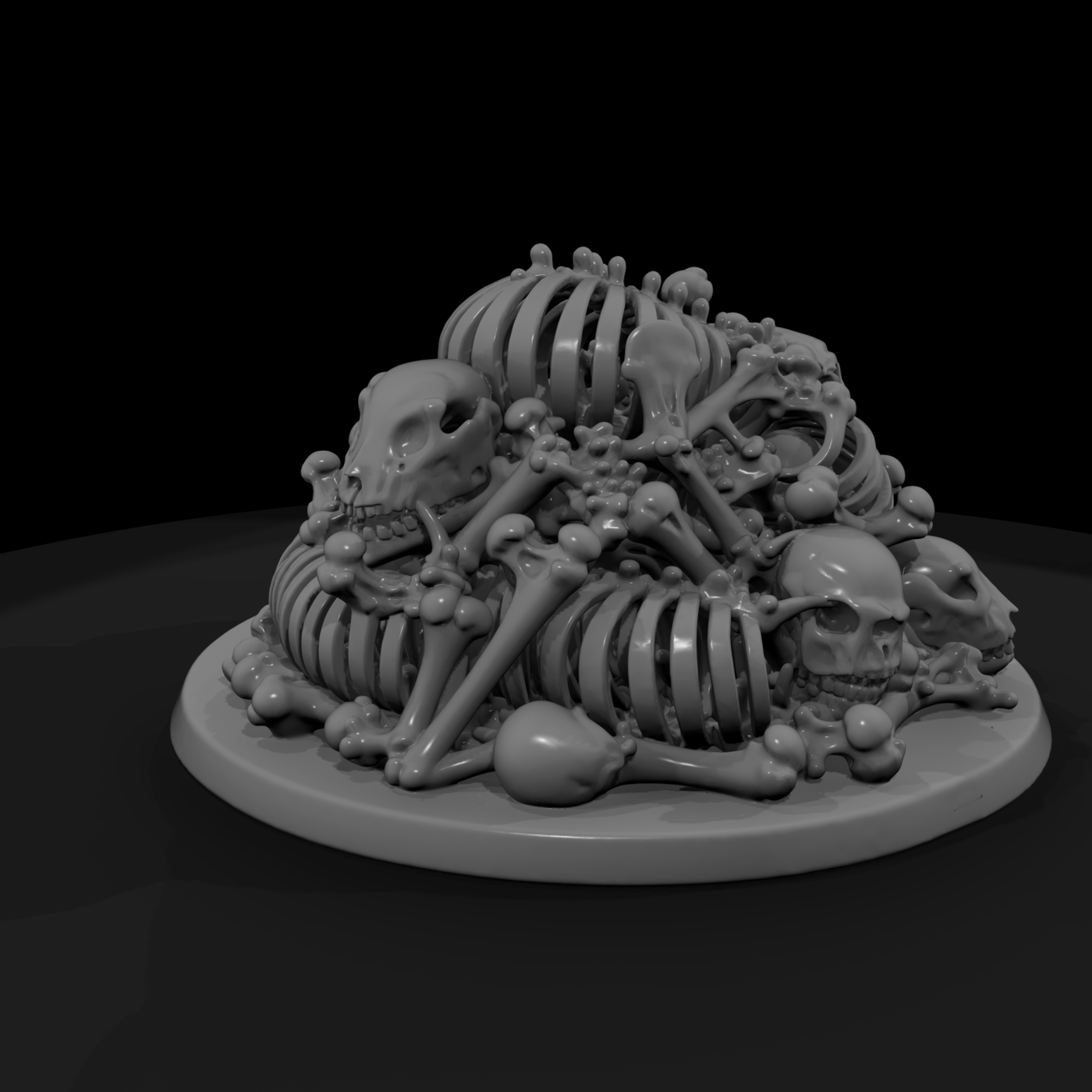 Stylized Mixed Skeleton Pile 3D Miniature Bz8W1Lge