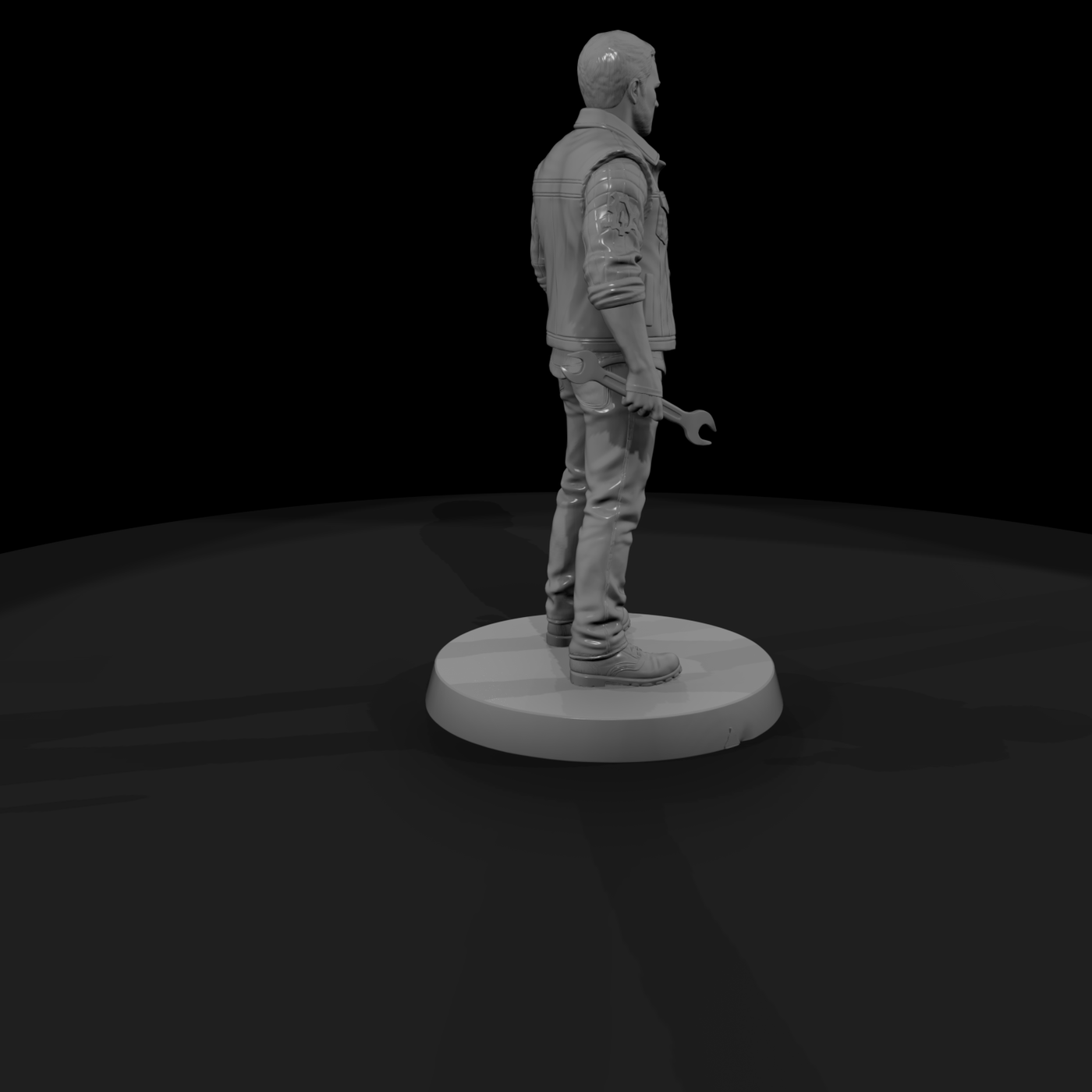 Outlaw Biker Prospect with Revolver