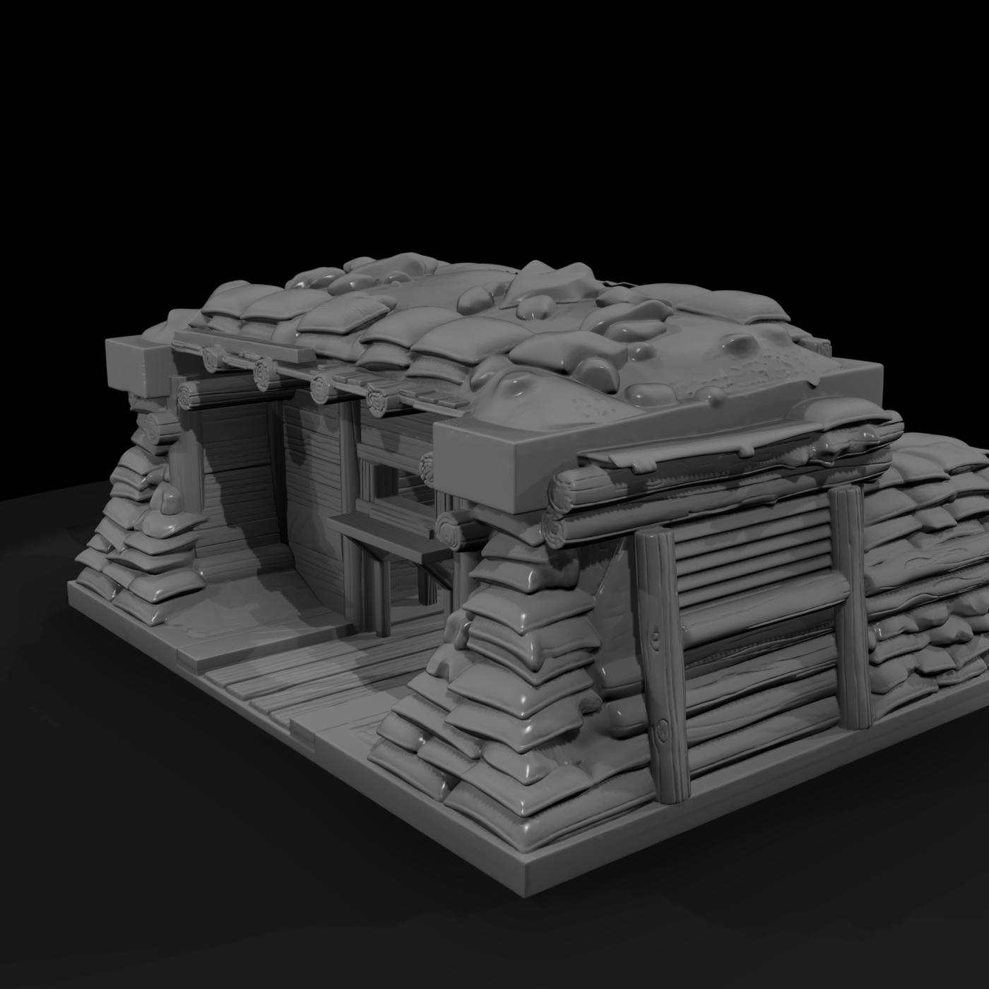 Sandbagged Overhead Cover Bunker