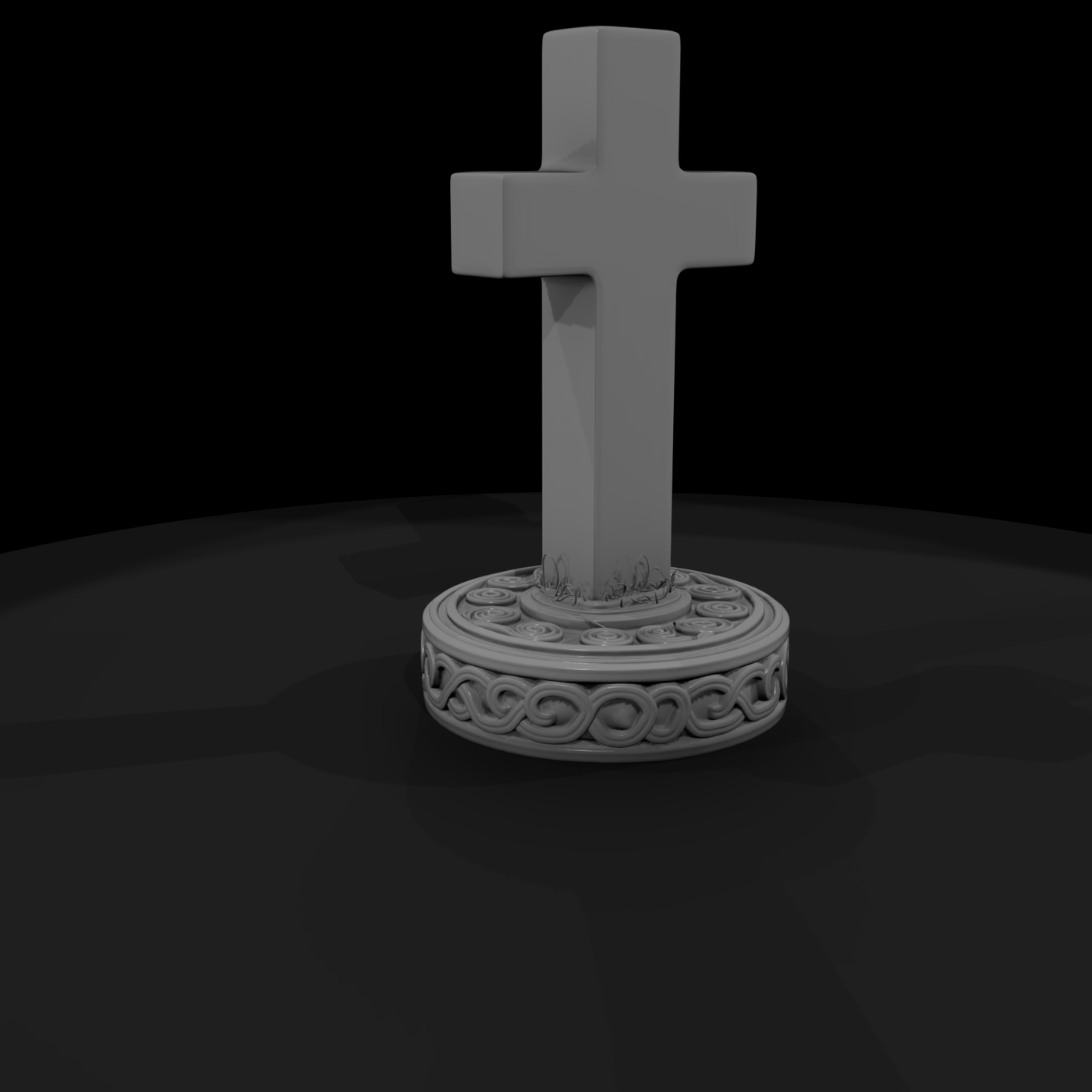 Ornate Celtic Cross Gravestone with Decorative Plinth