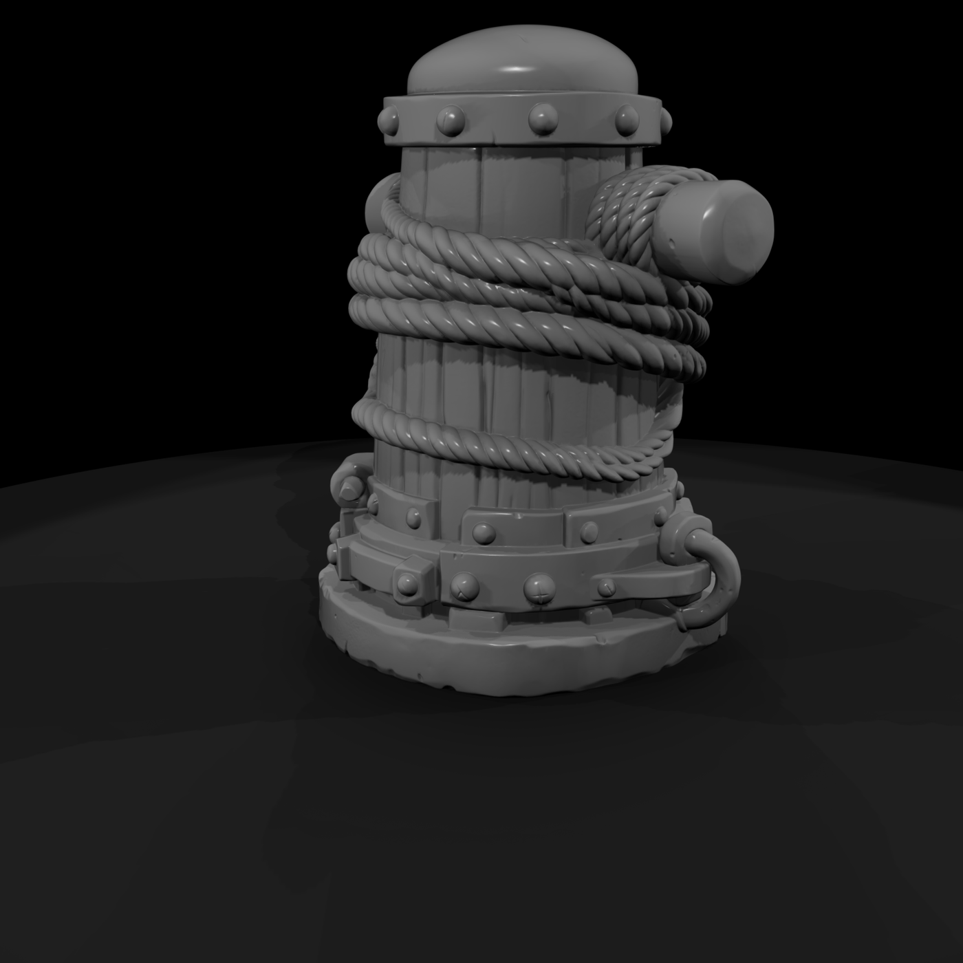 Dockside Mooring Bollard with Rope