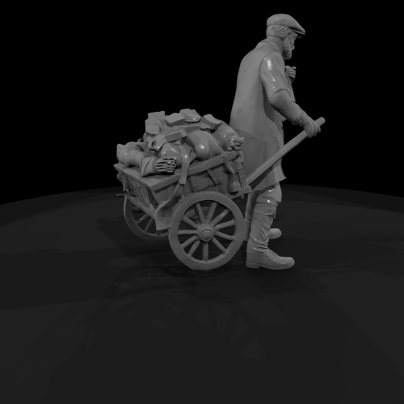 Victorian Street Vendor with Handcart
