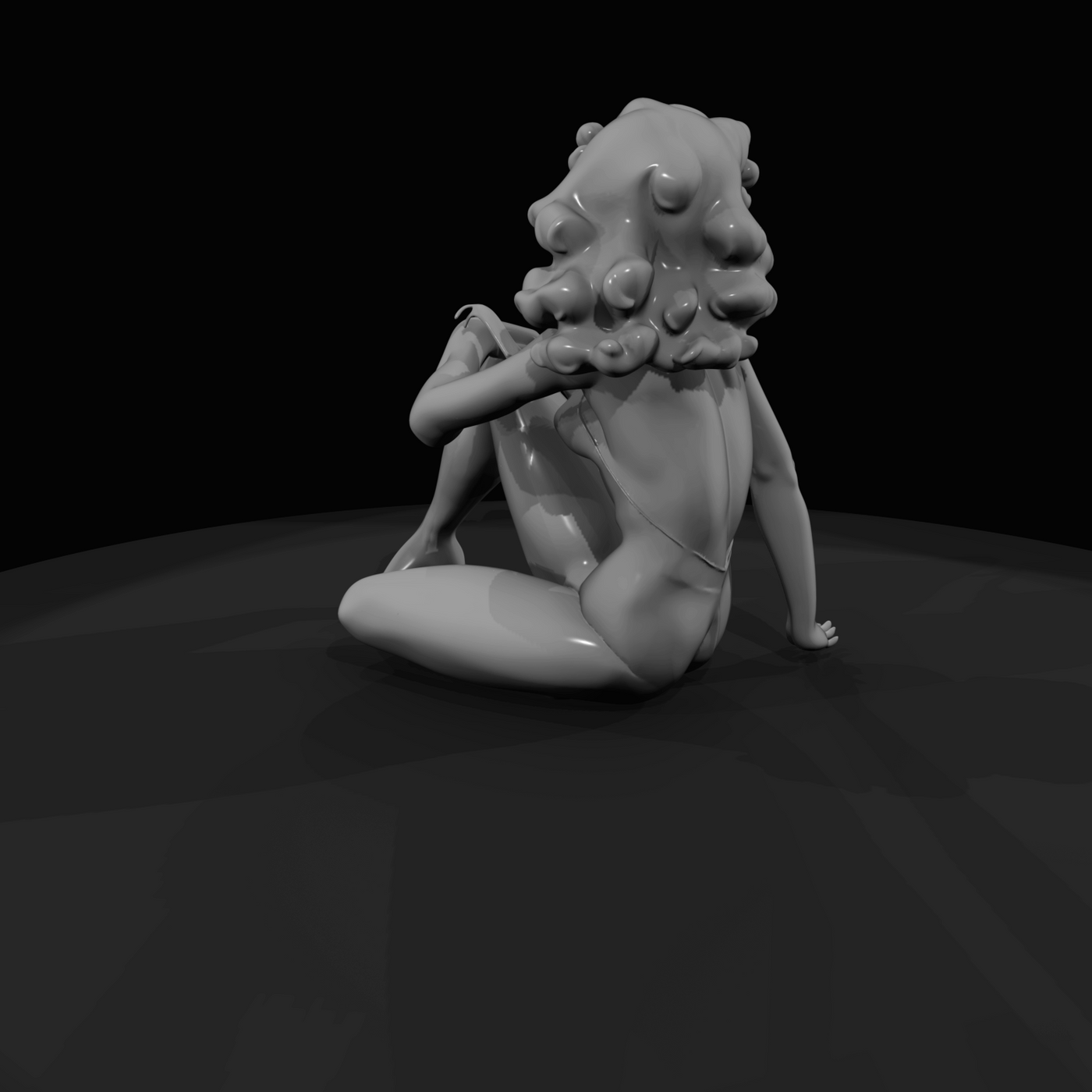 Seated Retro Pin-Up Girl
