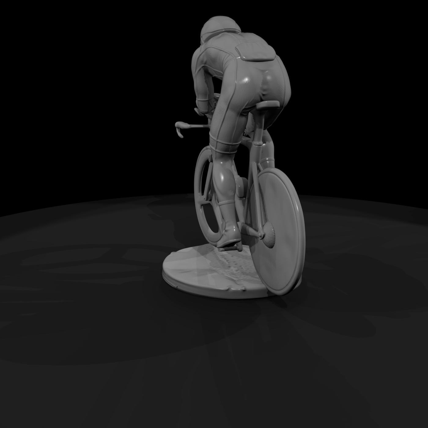 Time Trial Cyclist in Aero Tuck
