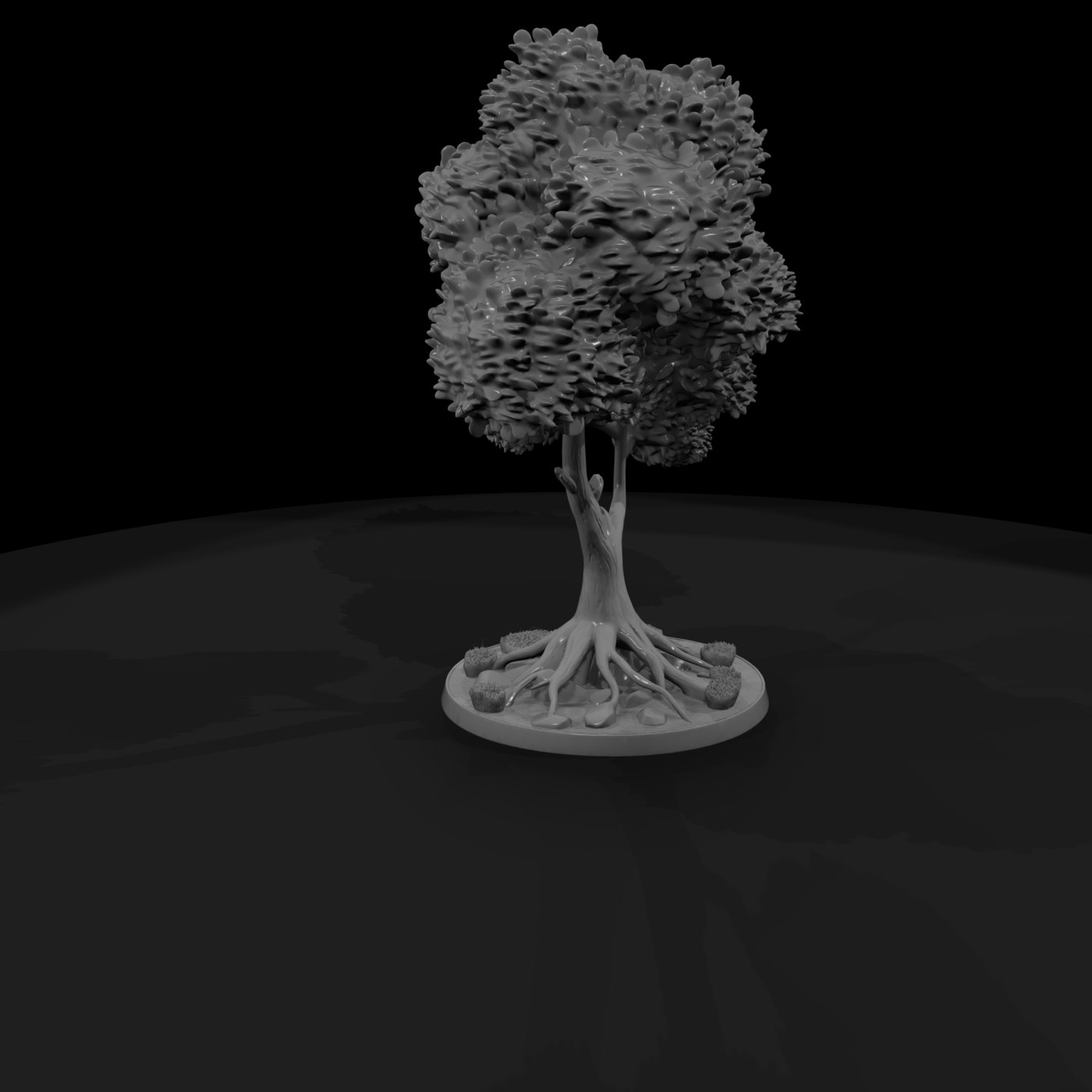 Stylized Twin-Trunk Landscape Tree
