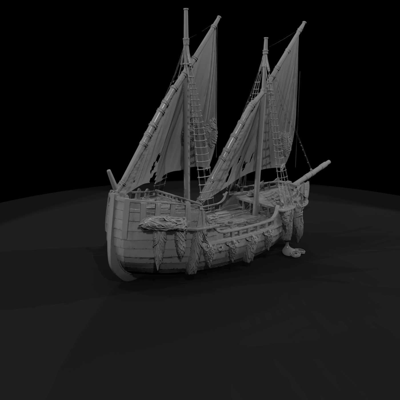 Weathered Medieval Sailboat Wreck — Terrain