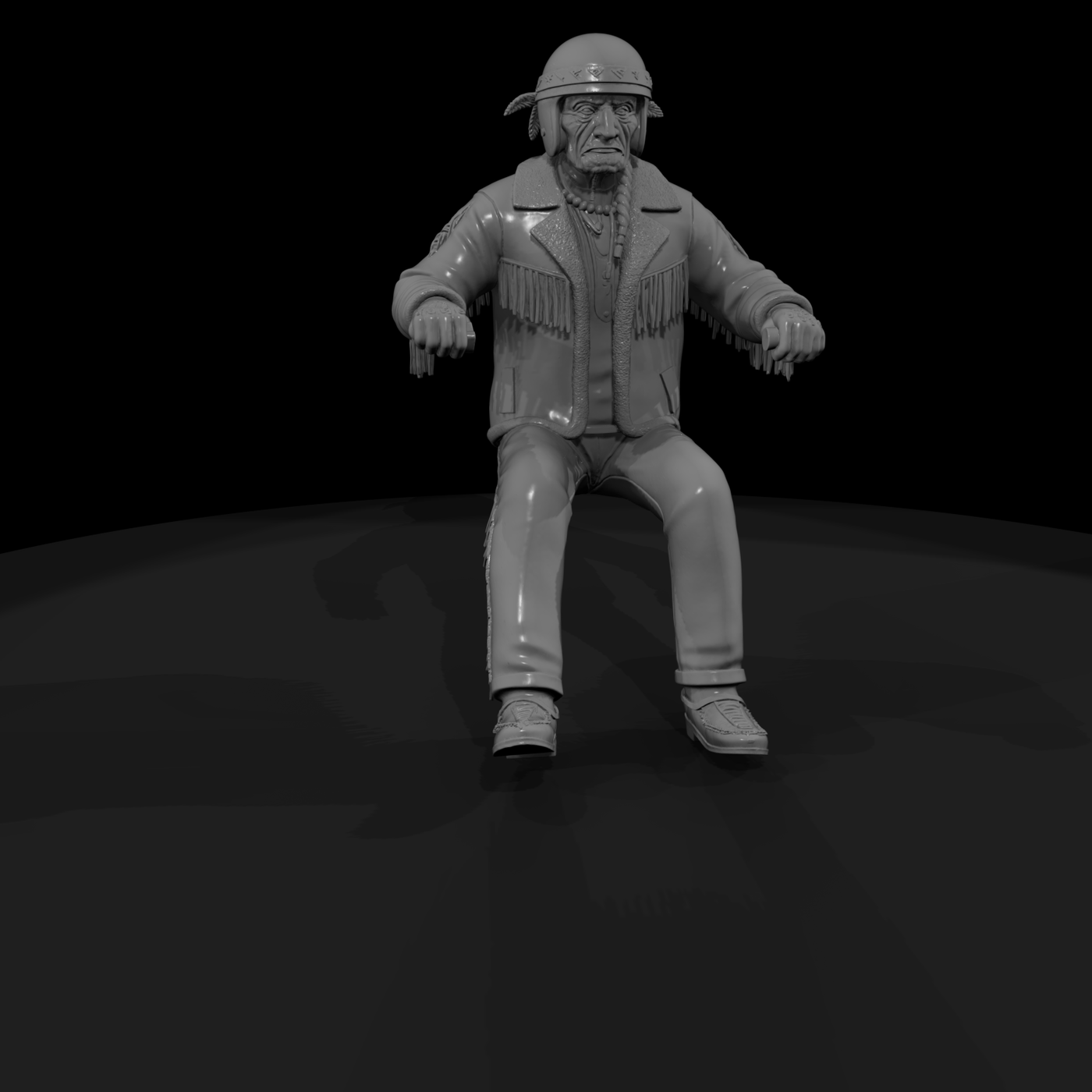 Seated Motorcycle Rider — Adult Male