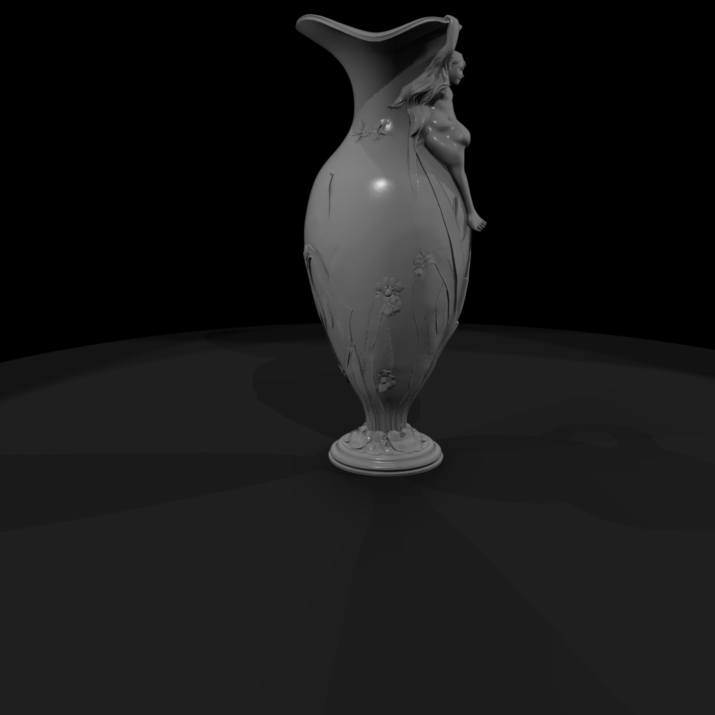 Art Nouveau Fairy Pitcher Vase