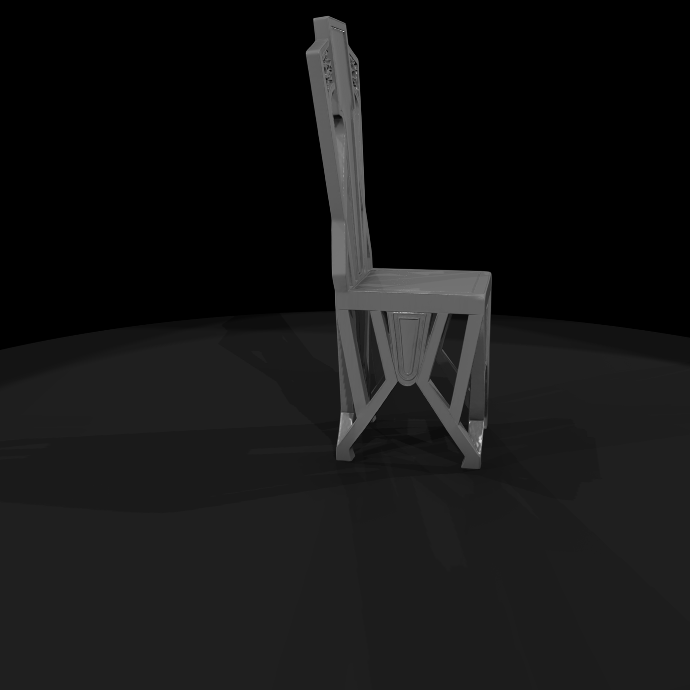 Art Nouveau High-Back Chair