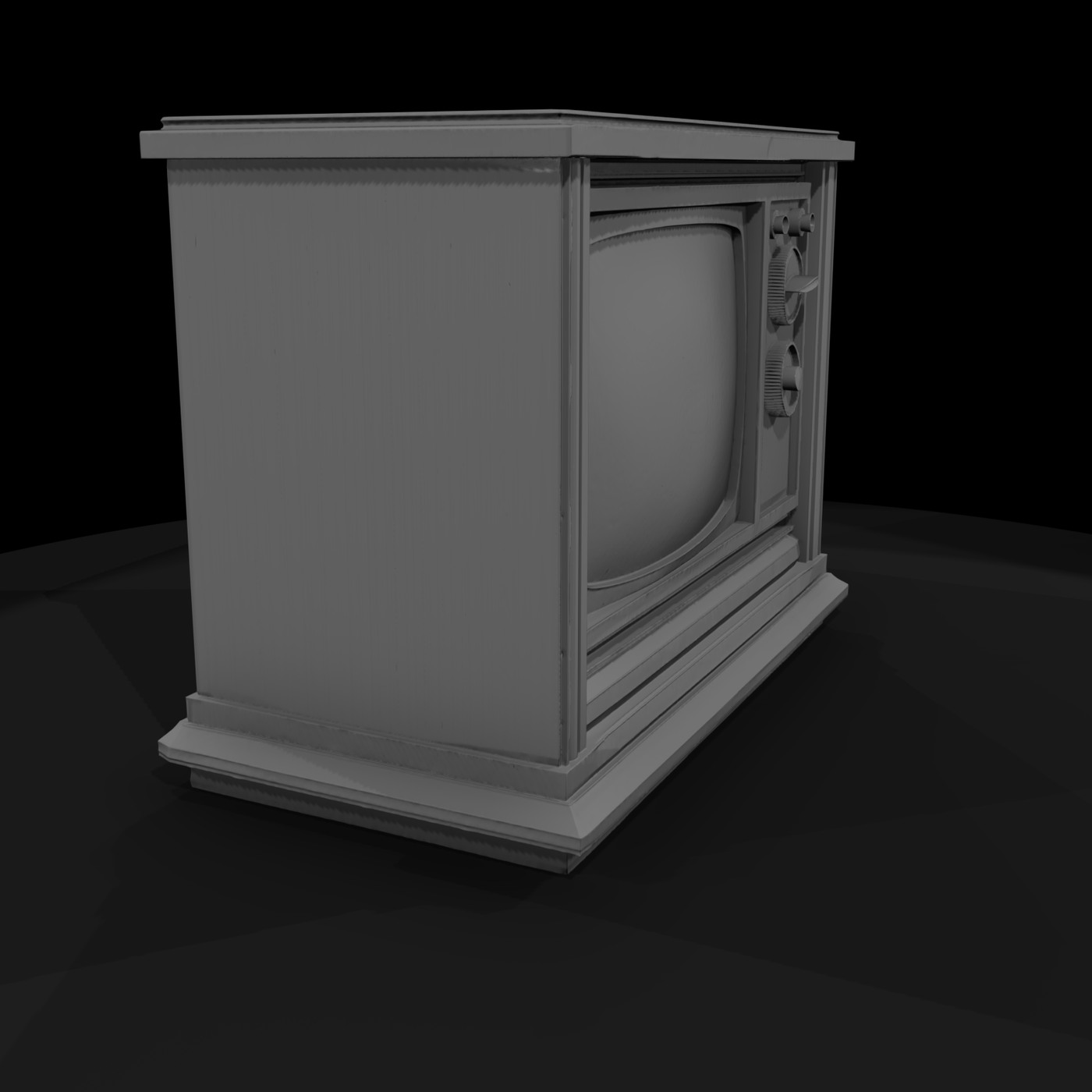 Stylized Retro Tube Television — Mid‑Century