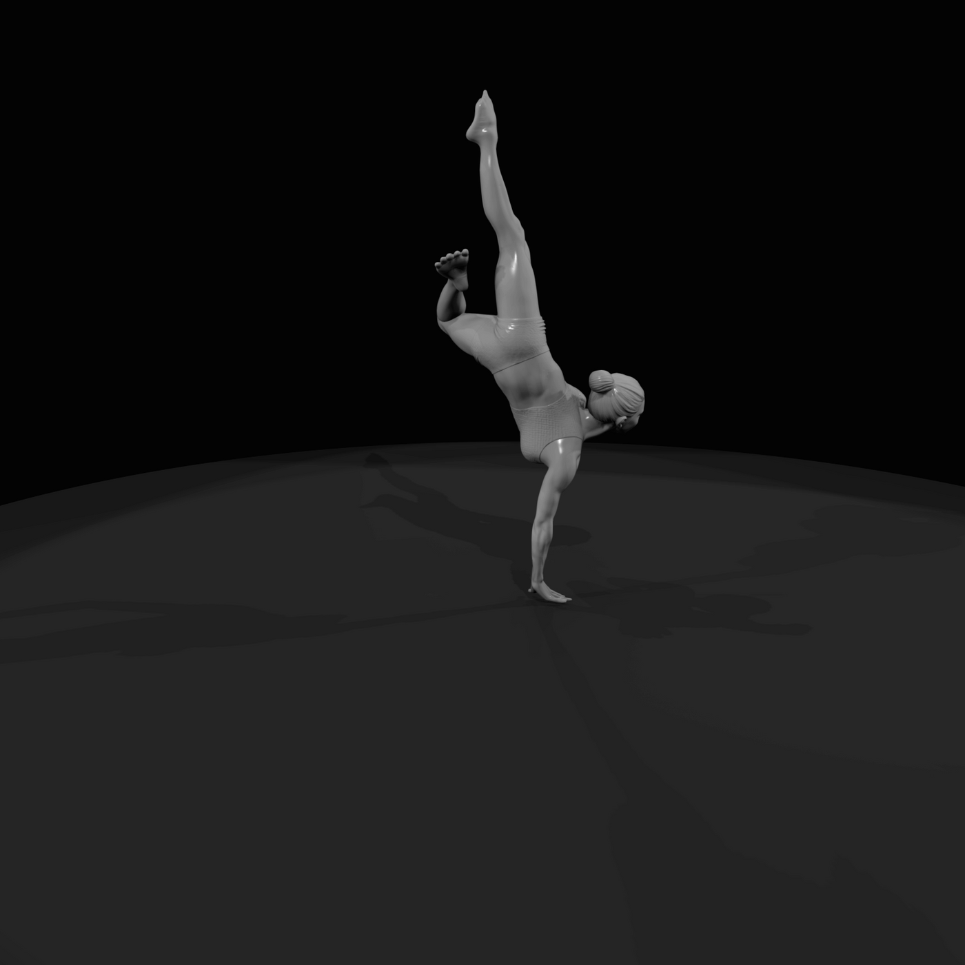 Acrobatic Dancer in Inverted Split