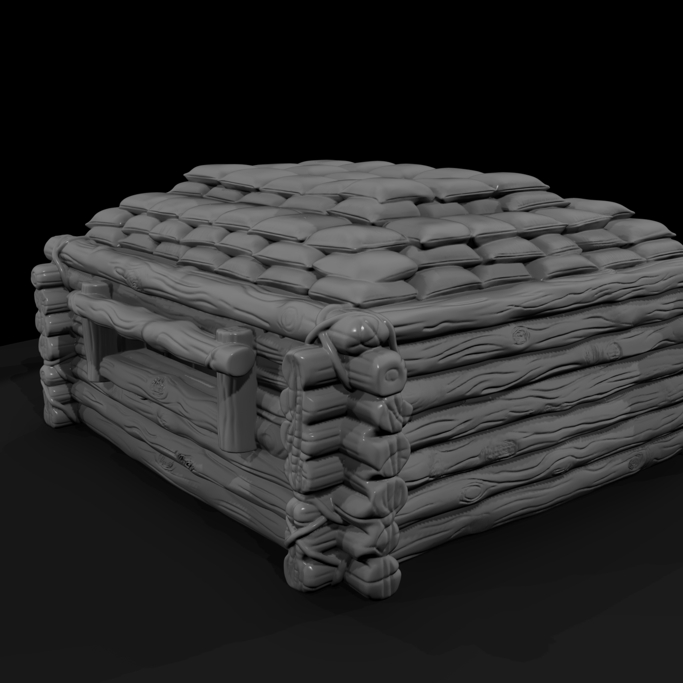 Mil 082 Ww2 Pacific Coconut Log Bunker