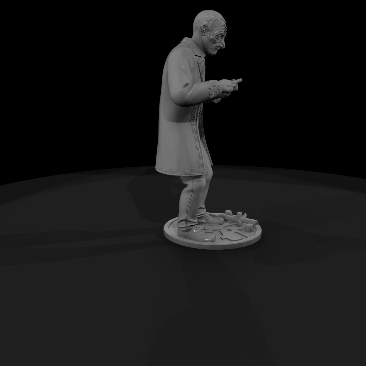 Elderly Pipe-Maker Figurine