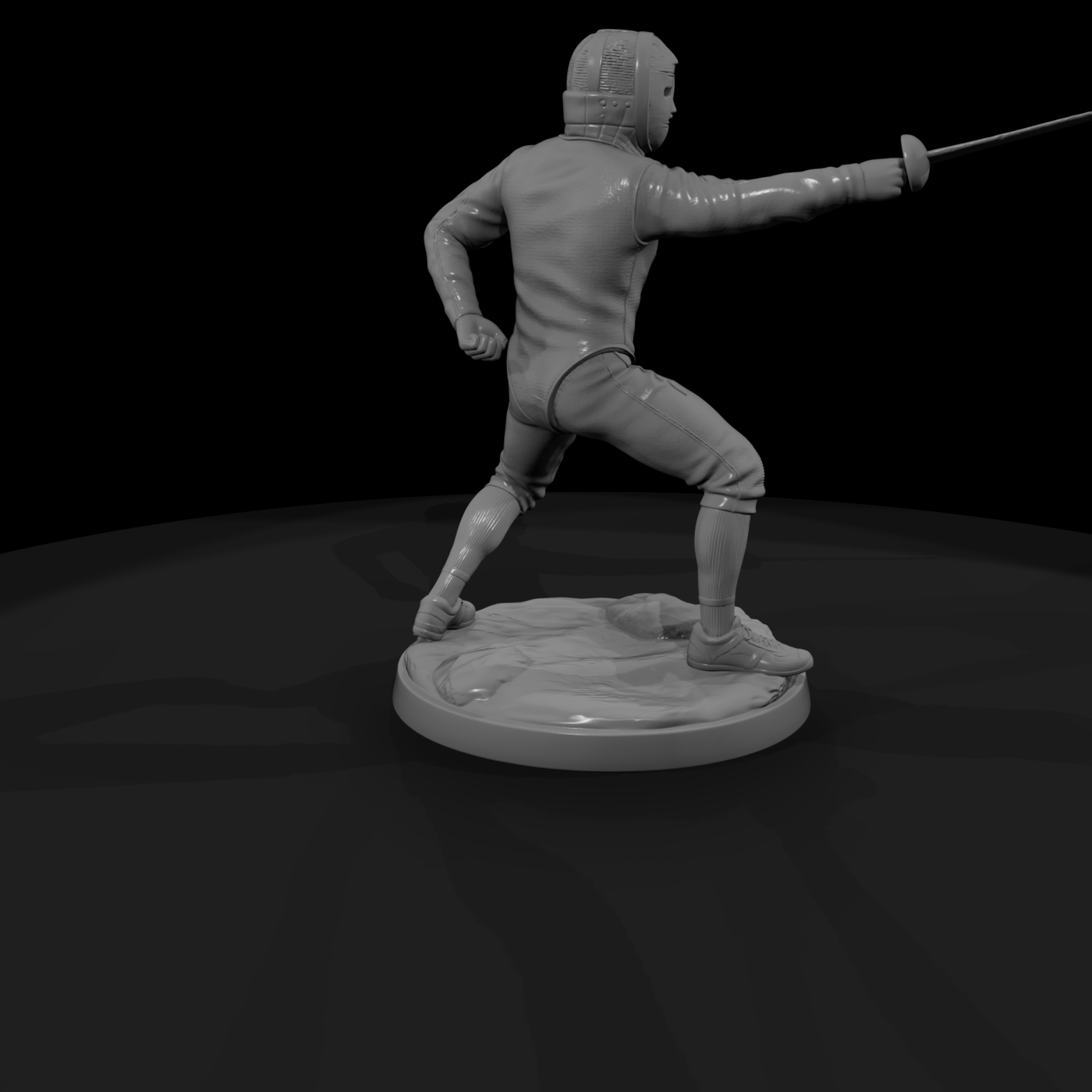 Sport Fencer En Garde with Foil
