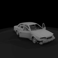 wrecked-four-door-sedan-diorama-model-158027 — thumbnail 4