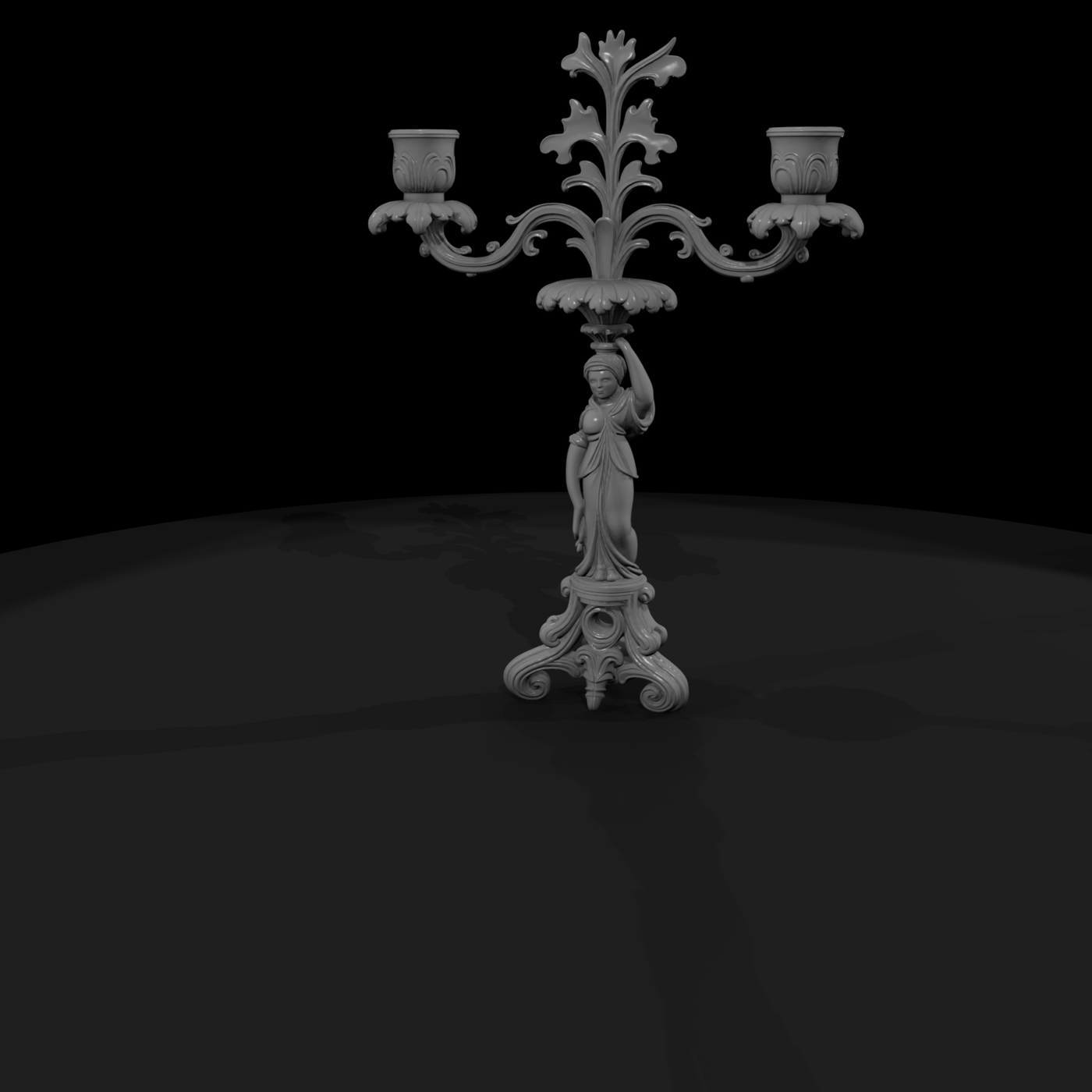 Neoclassical Figural Candelabra — Mantelpiece Ornament