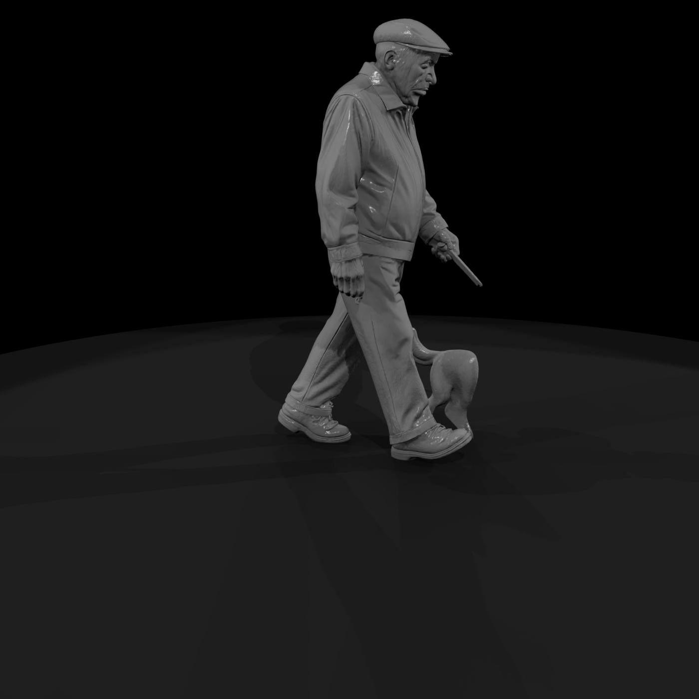 Elderly Man Walking — Park Figure