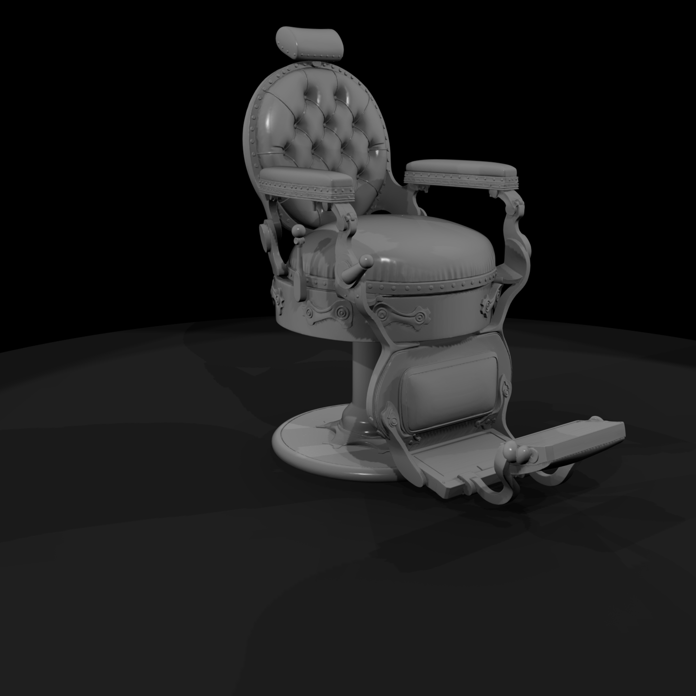 Vintage Tufted Barber Chair