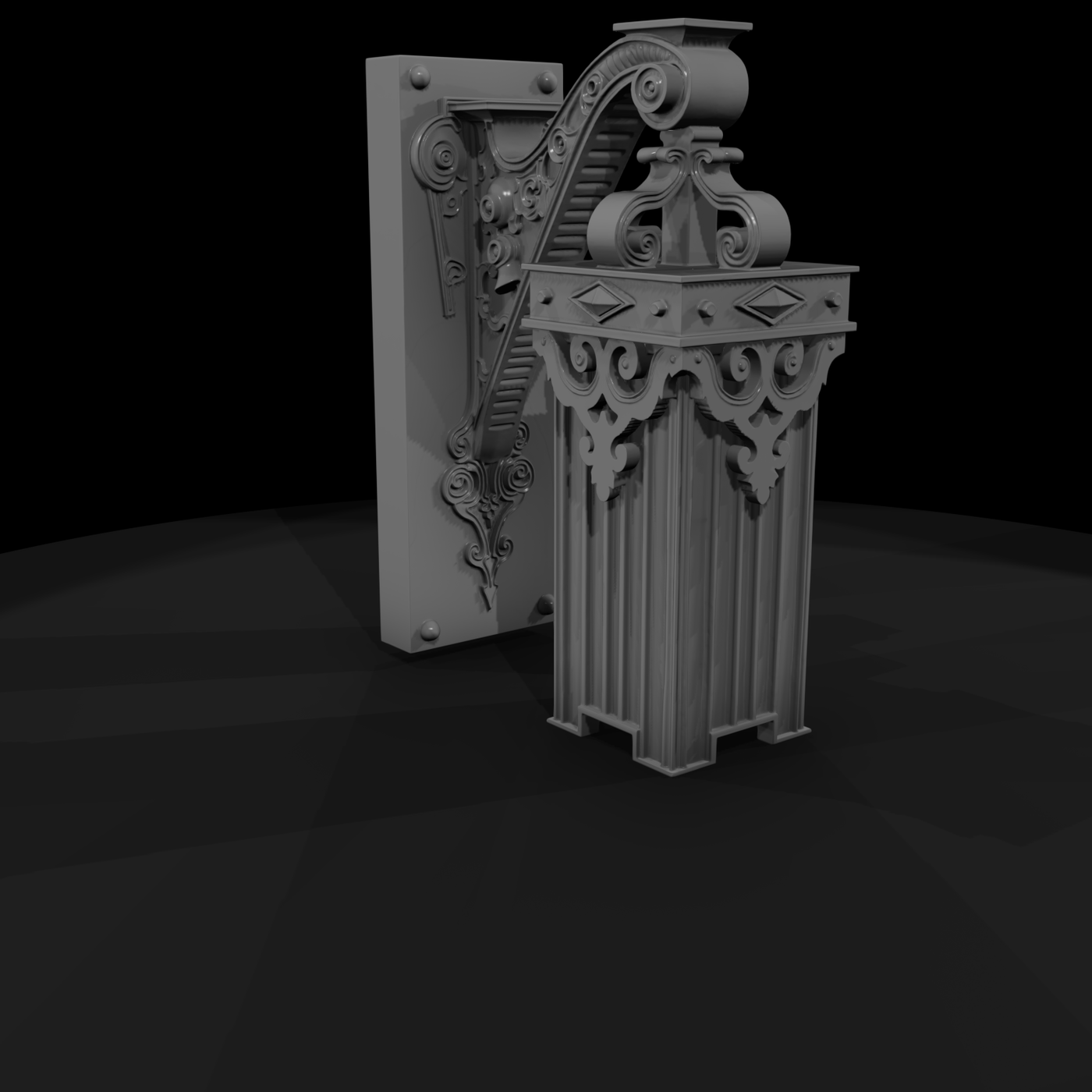 Ornate Victorian wall sconce bracket — corbel