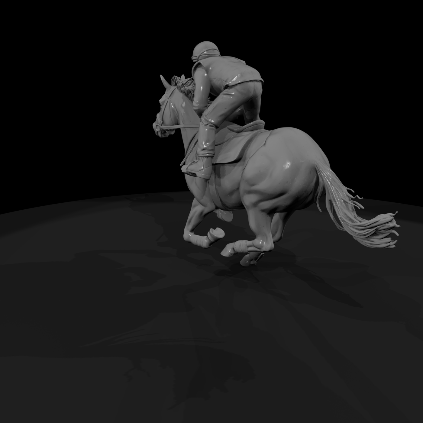 Jockey on Galloping Horse