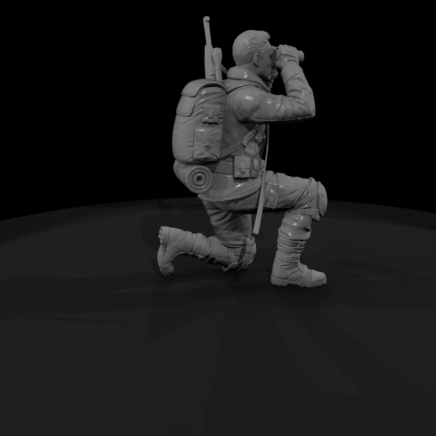 Wasteland Road Scout Kneeling with Binoculars