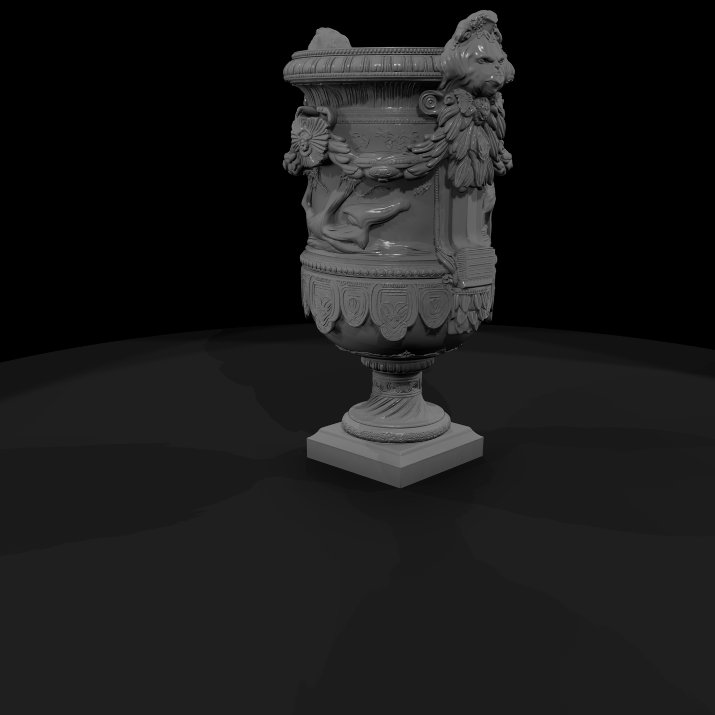 Neoclassical Carved Urn — Decorative & Display Prop