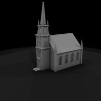 stylized_gothic_country_church_3d_model — thumbnail 3