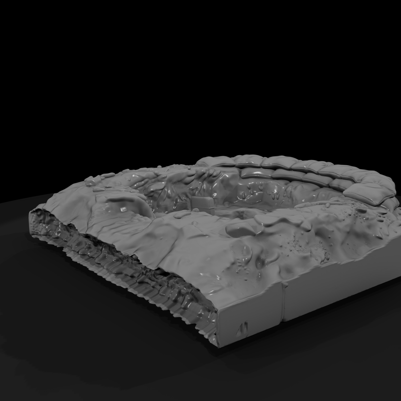 Sandbagged Foxhole Gun Pit