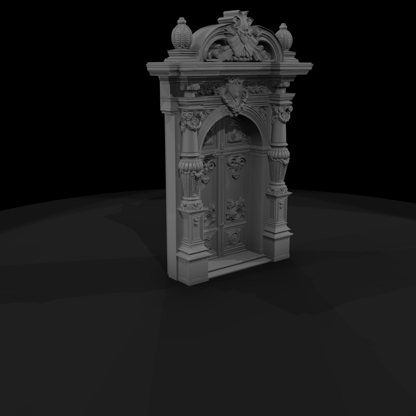 Baroque Arched Entry Door