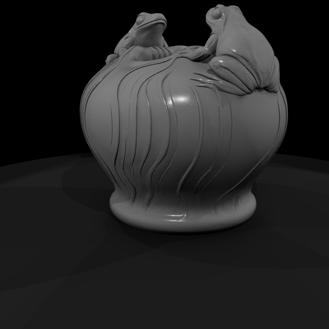 Art Nouveau Frog Planter Vase
