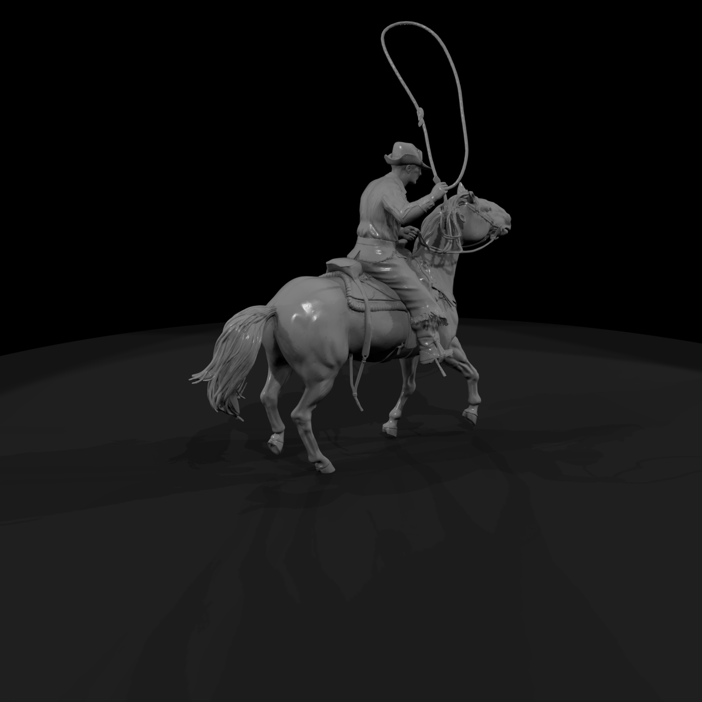 Cowboy on Palomino Horse