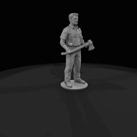 adult-male-standing-on-platform-holding-an-axe — thumbnail 3