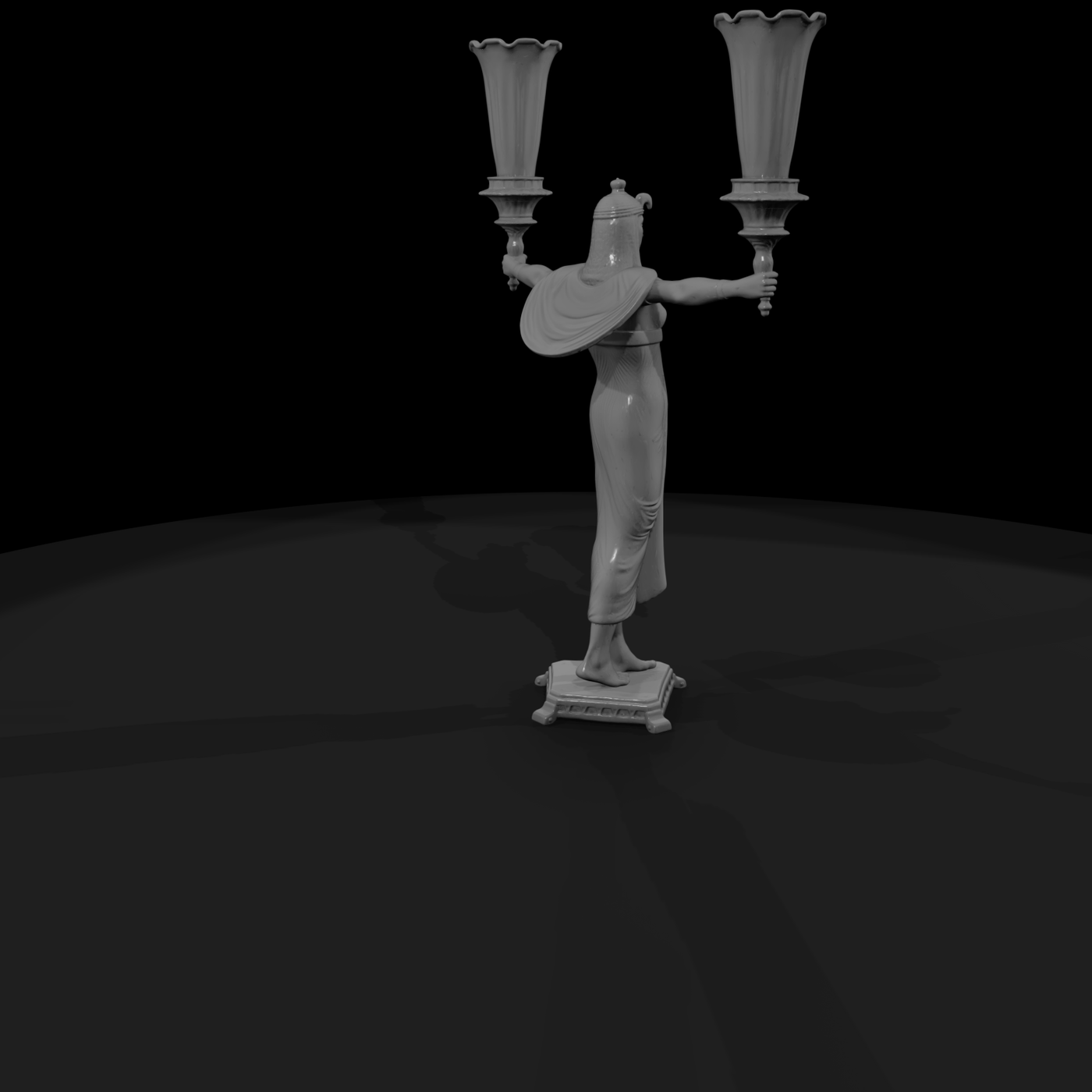 Egyptian Figural Torch Candelabra