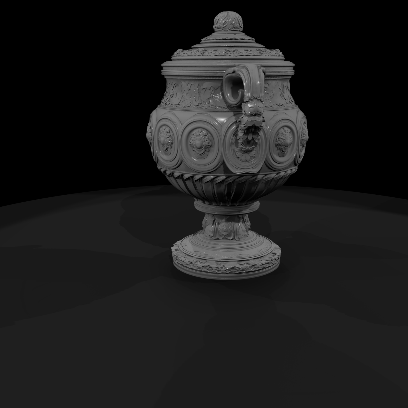 Baroque Lidded Urn — Ornate