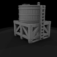 rustic-unpainted-wooden-water-tower-3d-model-jwny6 — thumbnail 3