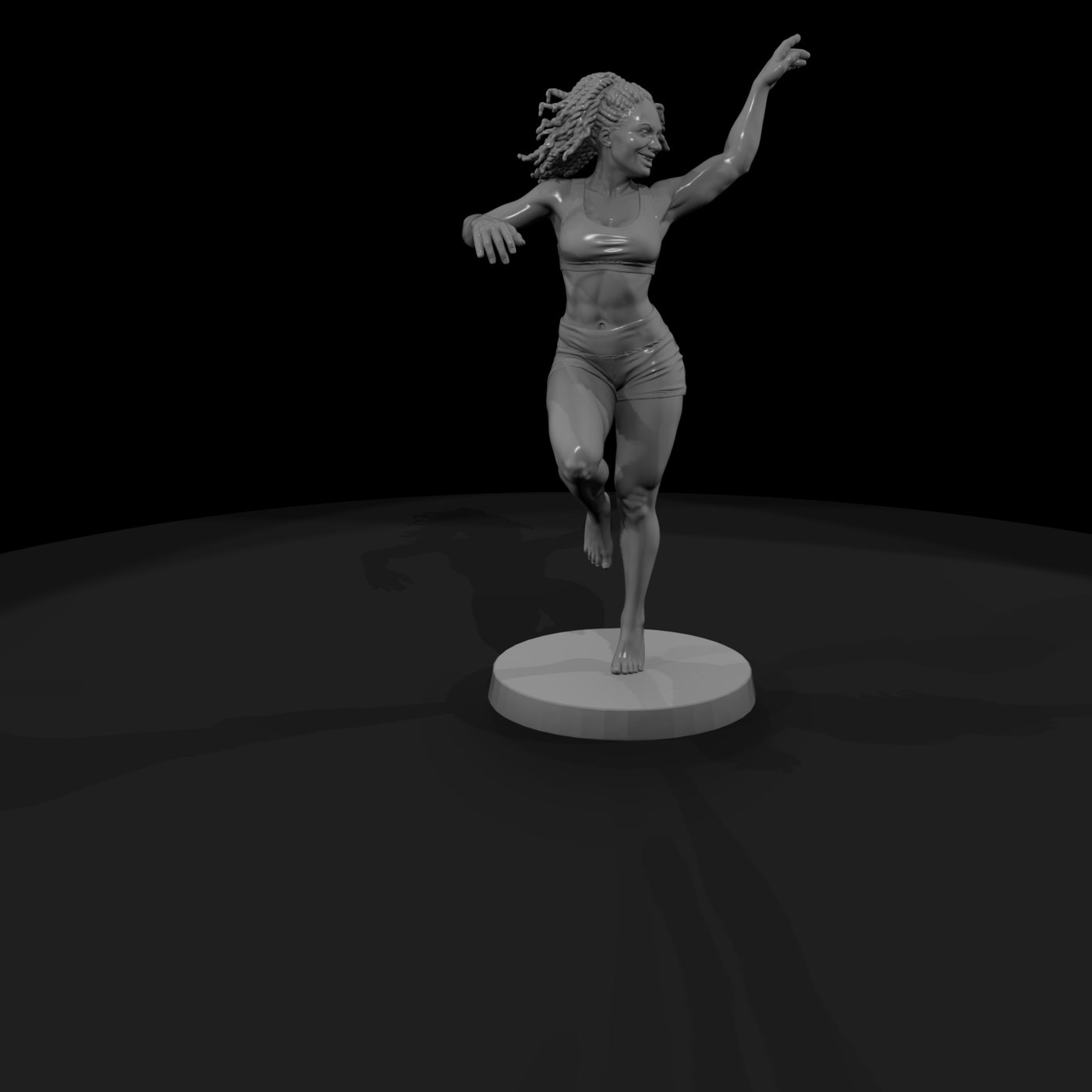 Samba Dancer in Mid-Step