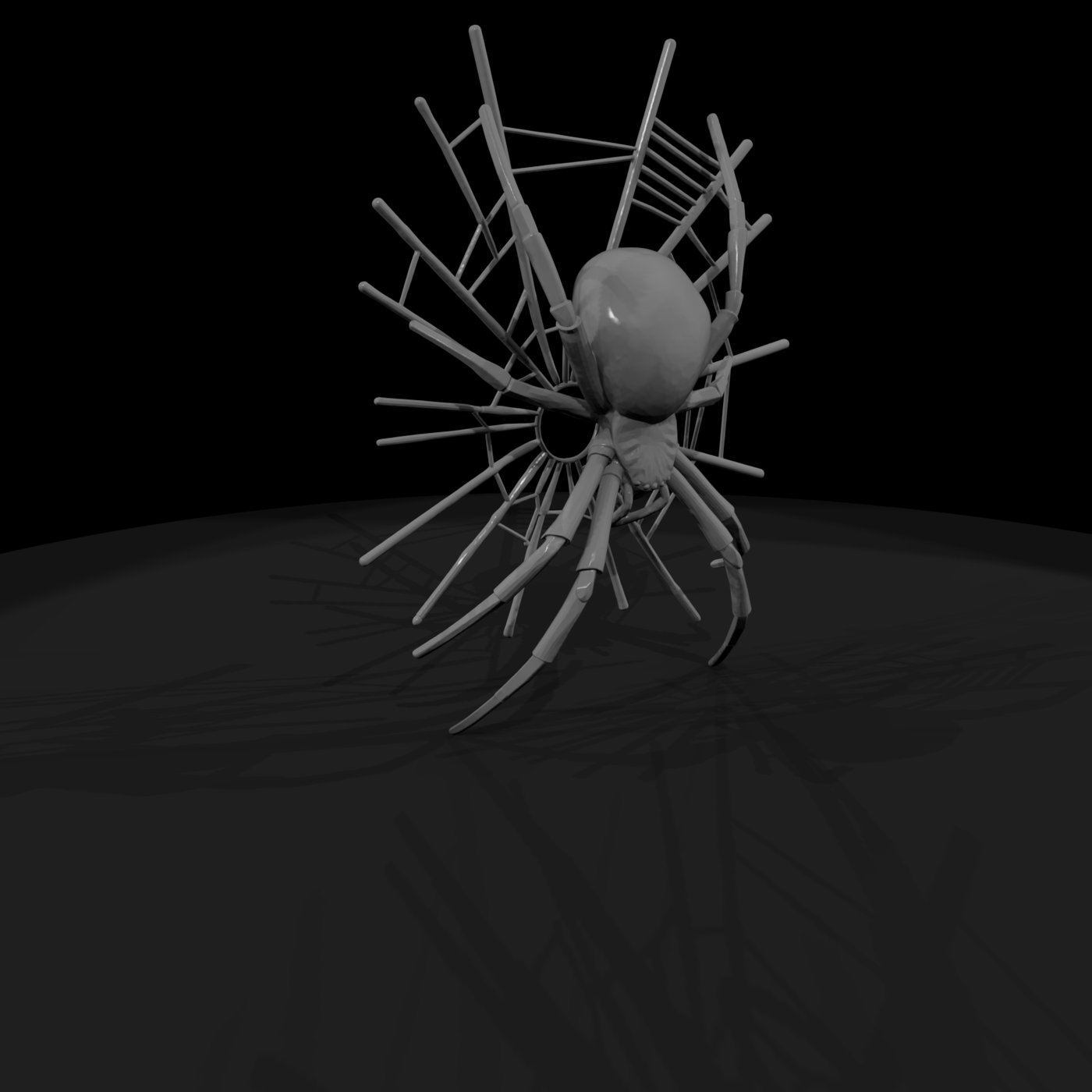 Stylized Spider on Web