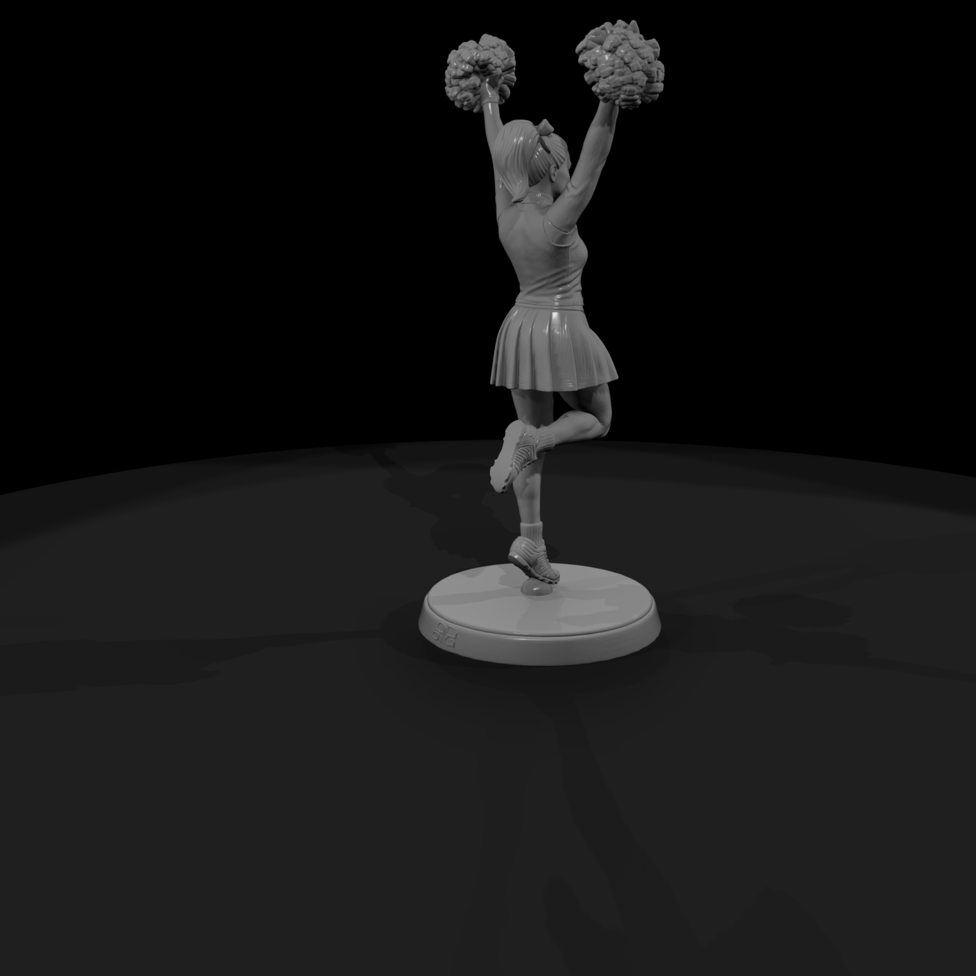 Cheerleader Cheering with Pom-Poms