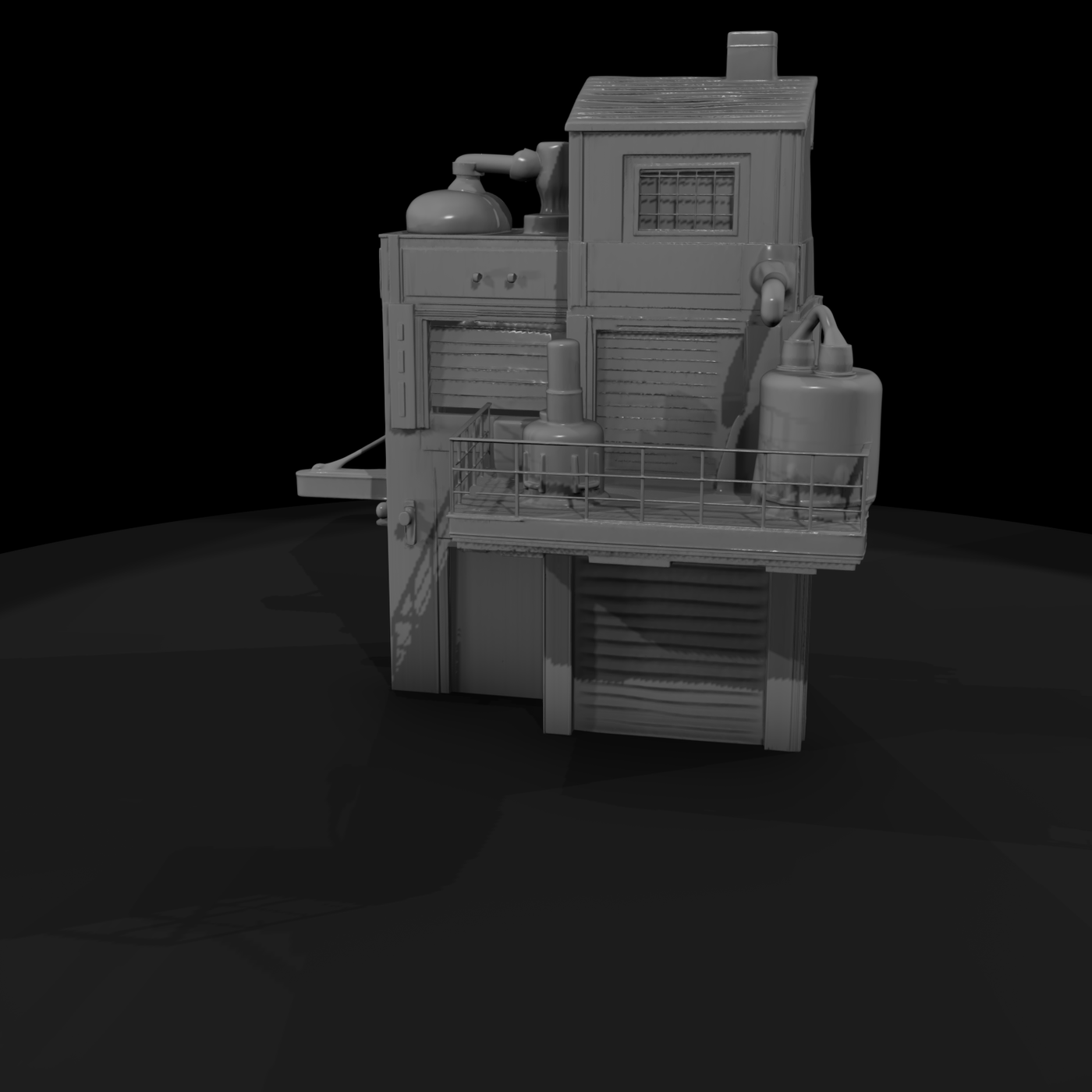 Stylized Retro Industrial Factory