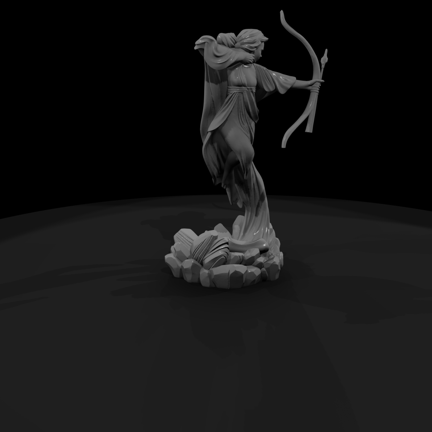 Stylized Fantasy Female Archer Statue