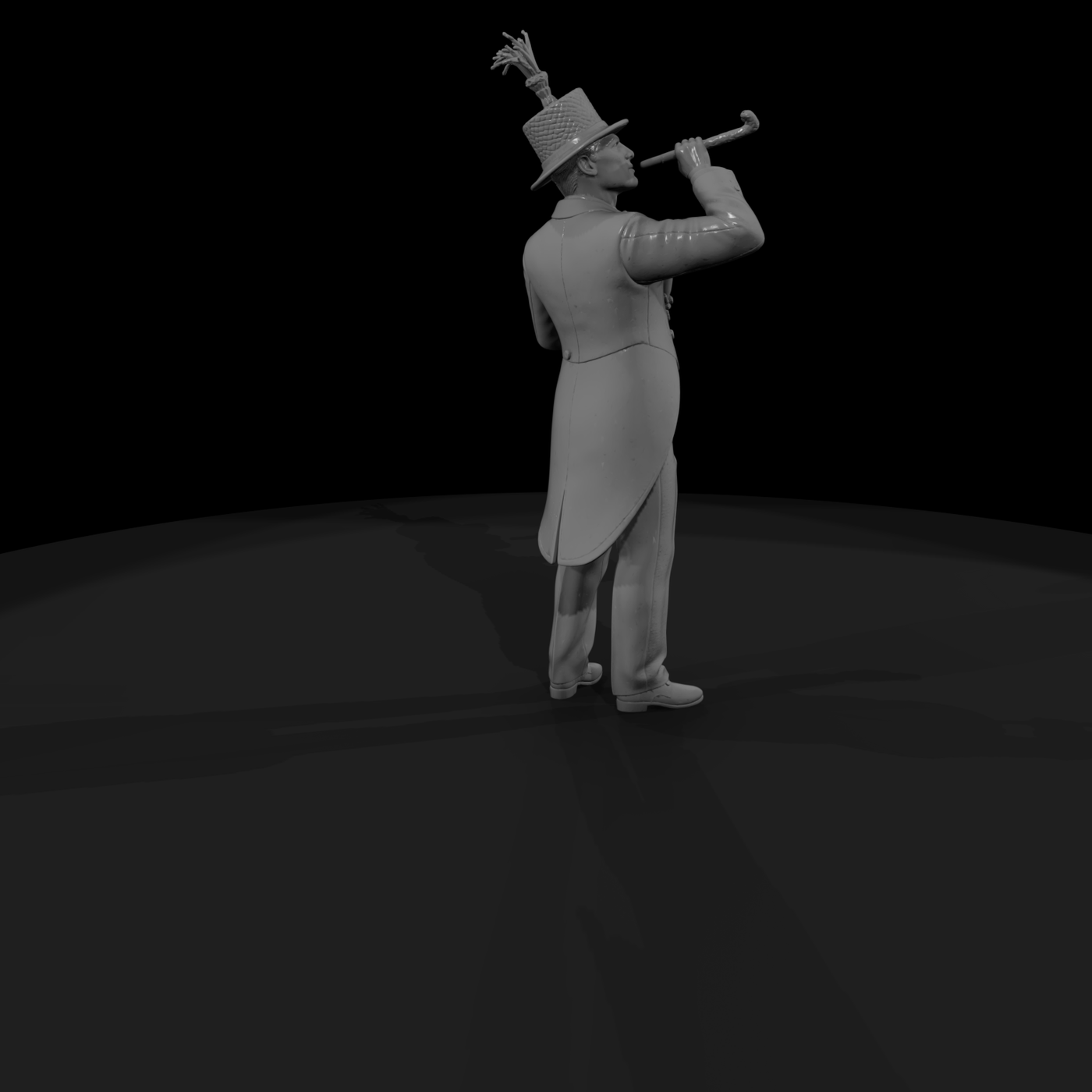 New Year's Reveler Blowing a Horn