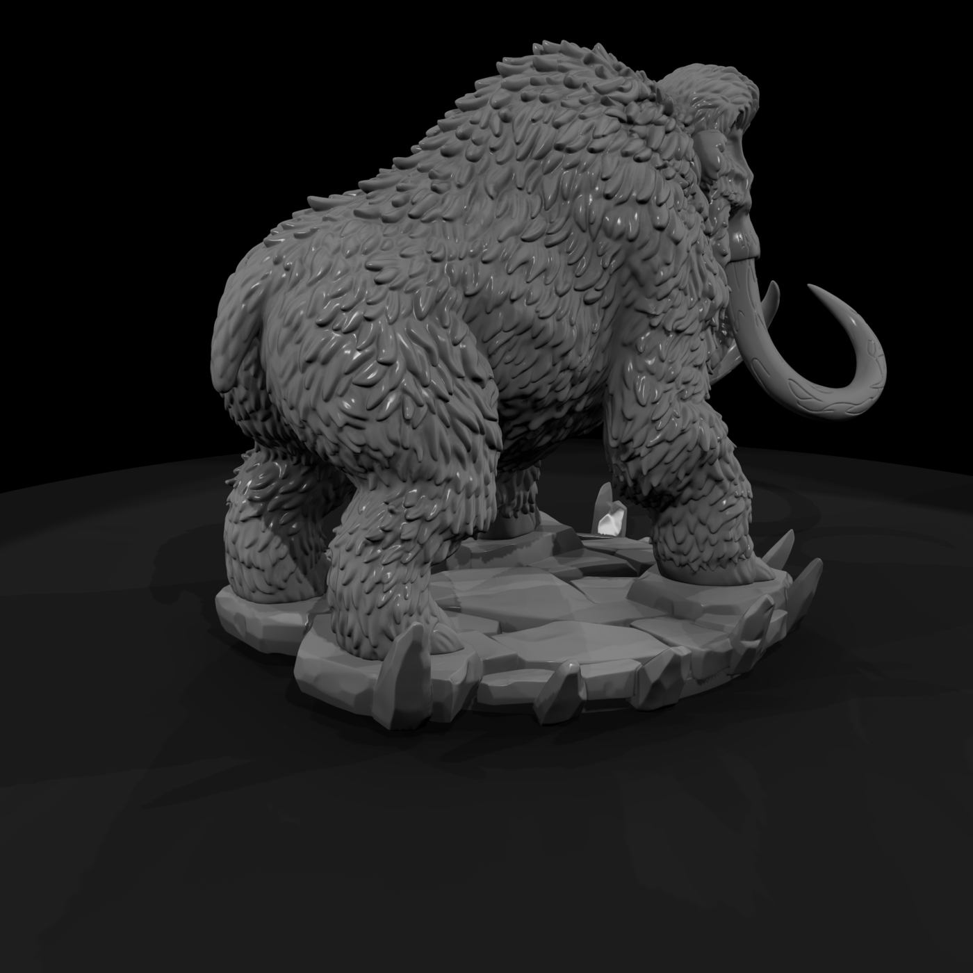 Woolly Mammoth on Icy Ground
