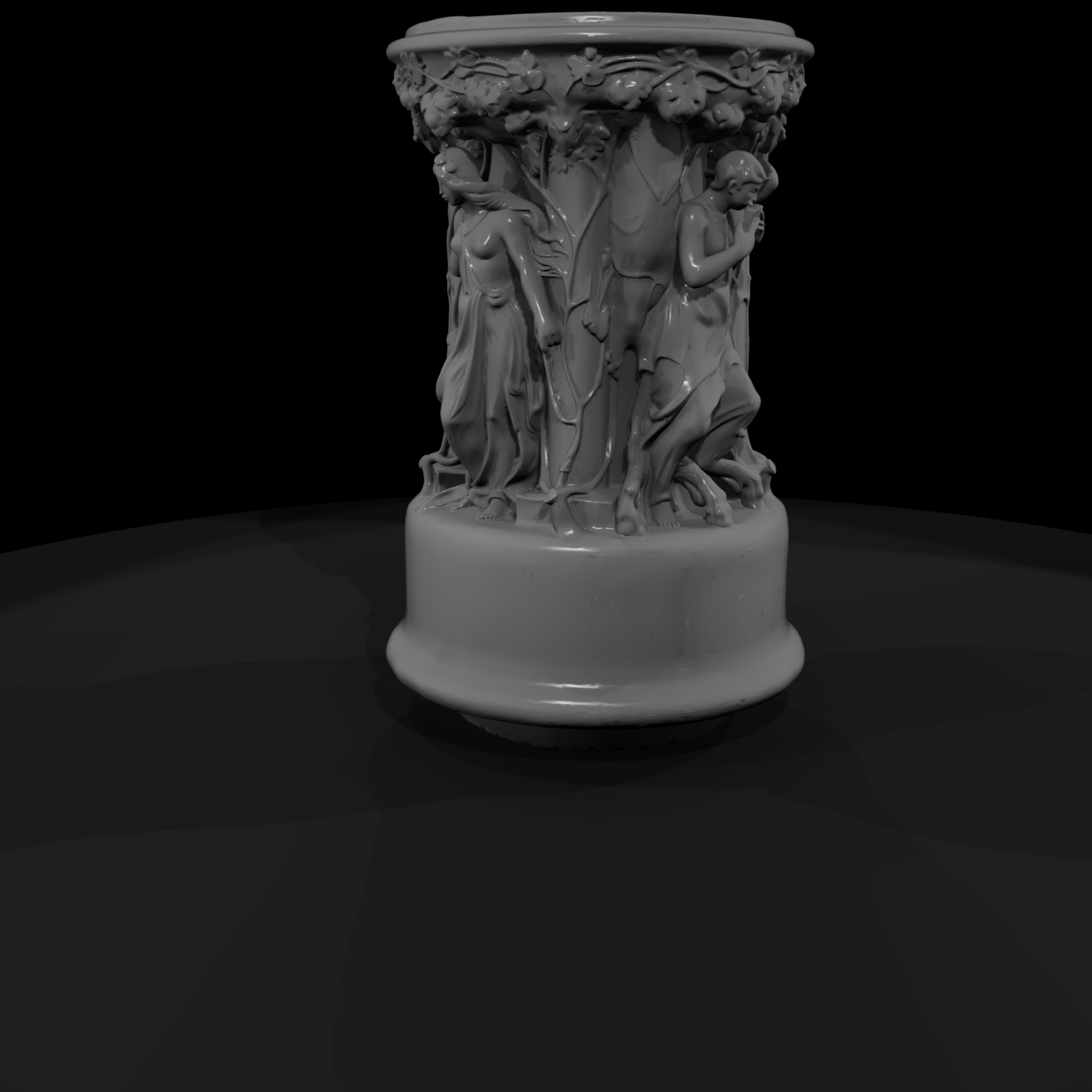 Ornate Sculpted Classical Pedestal Urn