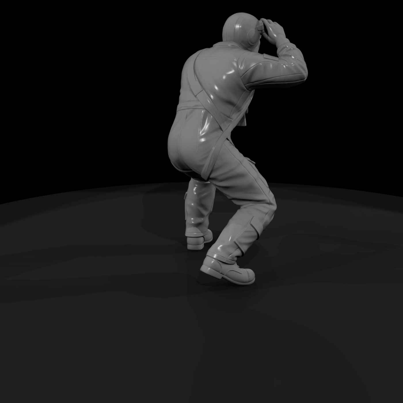 WWII Pilot Figure (Flight Suit, Kneeling)