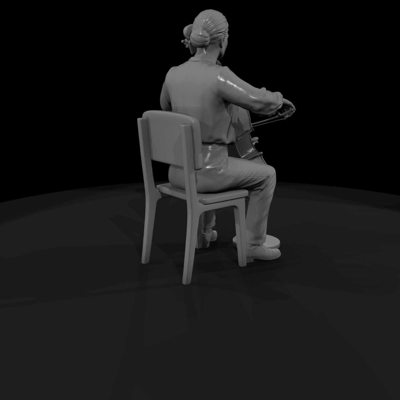 Seated Cellist Performing
