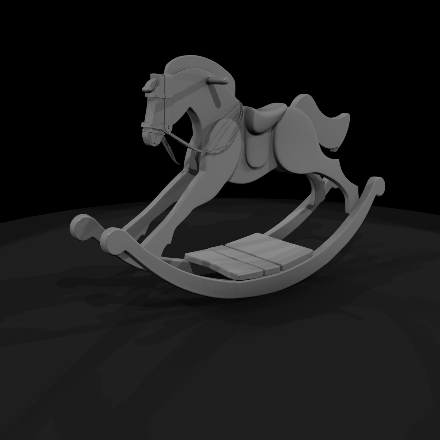 Stylized Wooden Rocking Horse
